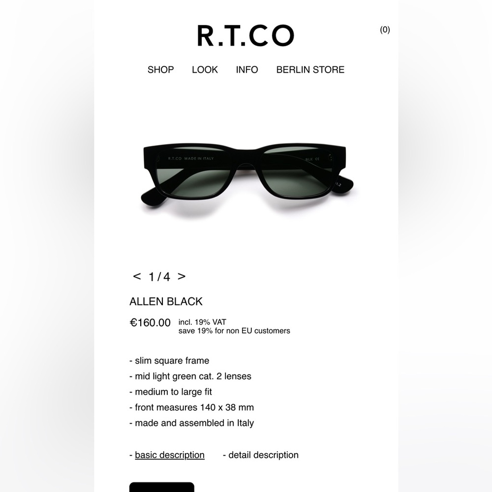 R.T.CO Allen Black Sunglasses